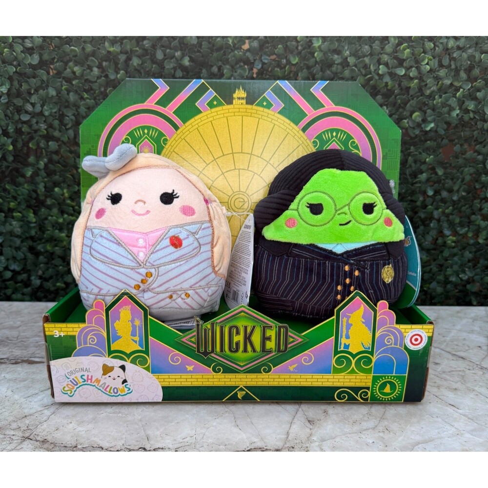 Elphaba & Glinda Wicked Squishmallows 4 inch Minis Bag Clips Set